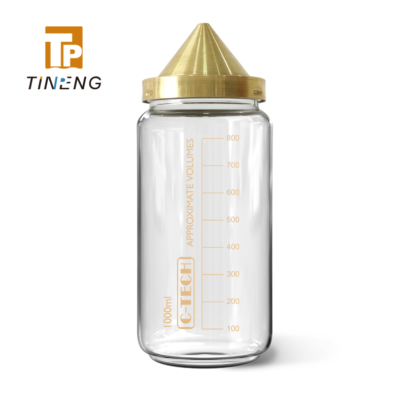 Pycnometer top and glass jar