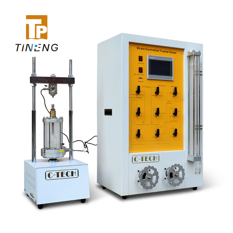 Strain controlled triaxial testing apparatus